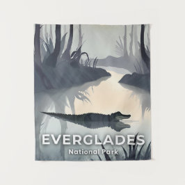 Tapete De Parede Parque Nacional Everglades | Jacaré em Aquarela