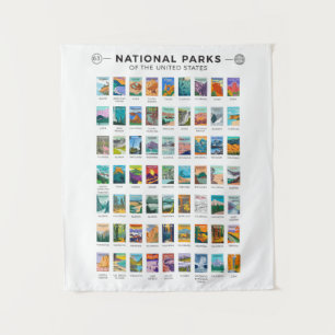 Tapete De Parede Parques Nacionais da Lista dos Estados Unidos Vint