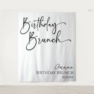 Tapete De Parede Partido Birthday Moderno Minimalista Elegante Brun