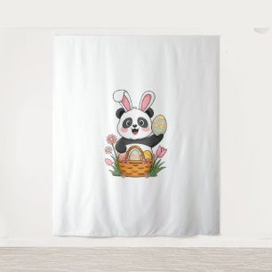 Tapete De Parede Páscoa Bonita Panda Coelho Coelho Páscoa Cesto de