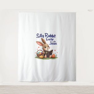 Tapete De Parede Páscoa de coelho bobo é para Jesus Design cristão