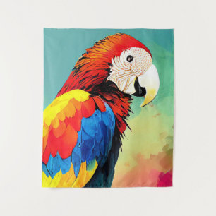Tapete De Parede Pássaro-do-papagaio Natureza Selvagem Pintura de C