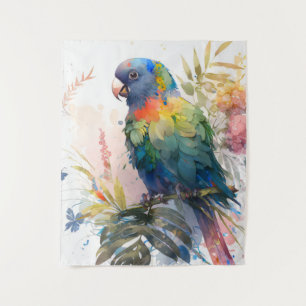 Tapete De Parede Pássaro-papagaio Retrato Animal Pintando Vida Selv