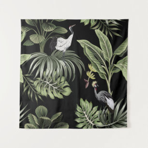 Tapete De Parede Pássaros tropicais, palmeiras, proibição