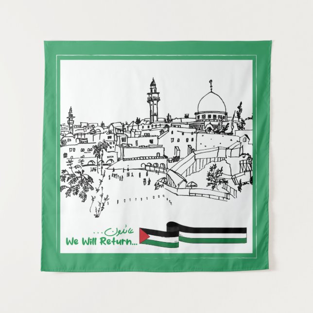 Tapete De Parede Patrimônio Palestiniano e Esperança: Voltaremos (Frente)