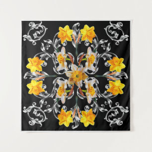 Tapete De Parede Pattern in baroque style with flowers narcissus on