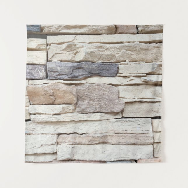 Tapete De Parede Pattern of Modern stone Brick Wall Surfaced backgr (Frente)