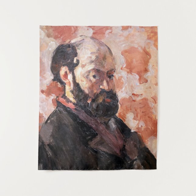Tapete De Parede Paul Cezanne - Autorretrato com fundo rosa (Frente)