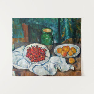 Tapete De Parede Paul Cezanne - Natureza Morta com Cerejas e Pêsseg