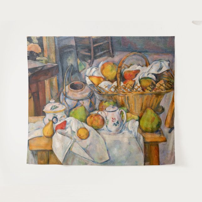 Tapete De Parede Paul Cezanne - Natureza Morta com Cesta (Frente (Horizontal))