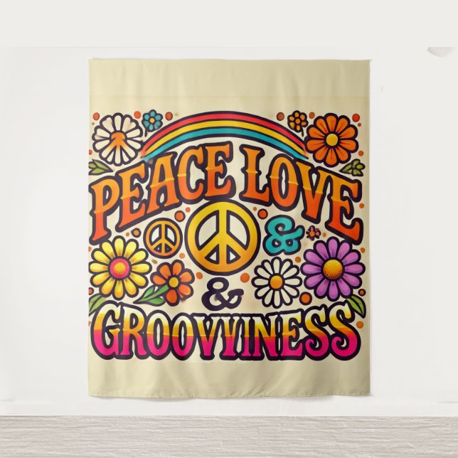 Tapete De Parede Paz, Amor e Floresta de Compaixão (Frente)
