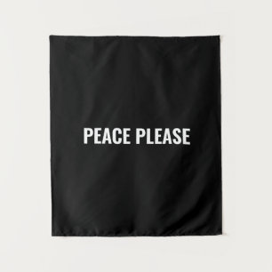 Tapete De Parede Paz por favor, preto branco simples protesto anti-