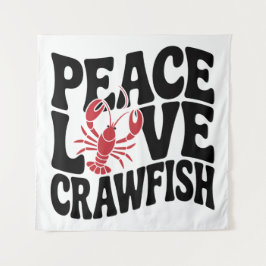 Tapete De Parede Peace Love and Crawfish Cajun 