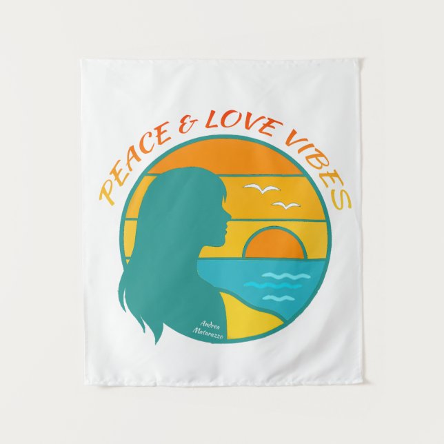 Tapete De Parede Peace & Love Vibes (Frente)