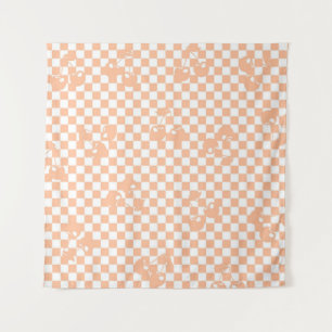 Tapete De Parede Peach Fuzz Cherry Gingham Patterno