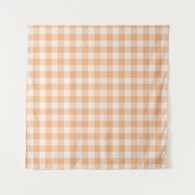 Peach White Checkered Gingham Patterno