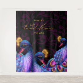 Tapete De Parede Peacock Jewel Tones Casando Floral Moody Purple