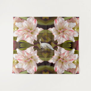 Tapete De Parede Peacock Majestoso e Amaryllis Candy Cane