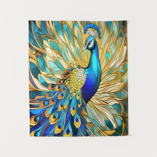 Tapete De Parede Peacock vibrante no estilo Art Nouveau Arte colori