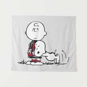 Tapete De Parede PEANUTS   Padrão vermelho e preto
