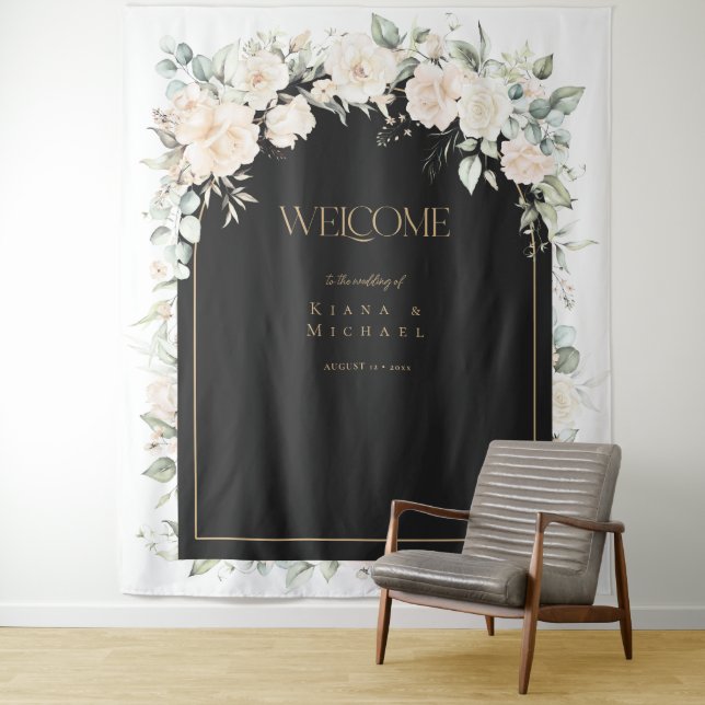 Tapete De Parede Pearl Blush Floral Wedding Backdrop ID989 (In Situ)