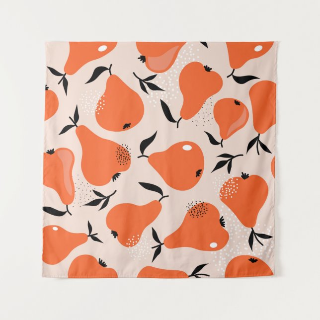Tapete De Parede Pears seamless pattern. Hand drawn illustration wi (Frente)