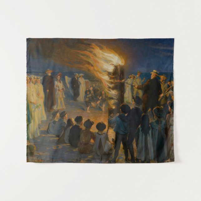 Tapete De Parede Peder Severin Kroyer - Fogueira de Eva Bonfire (Frente (Horizontal))