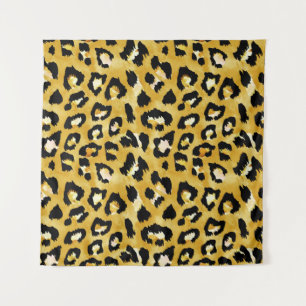Tapete De Parede Pele Animal, Leopardo Aquarela Sem Semente.