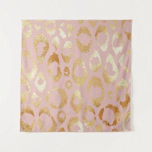 Tapete De Parede Pele-leopardo, textura de ouro-rosa