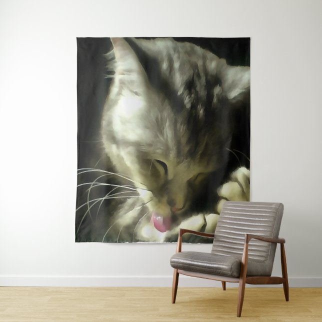 Tapete De Parede Peles Maciças E Suaves E Púrpura De Uma Gata De Ci (In Situ)