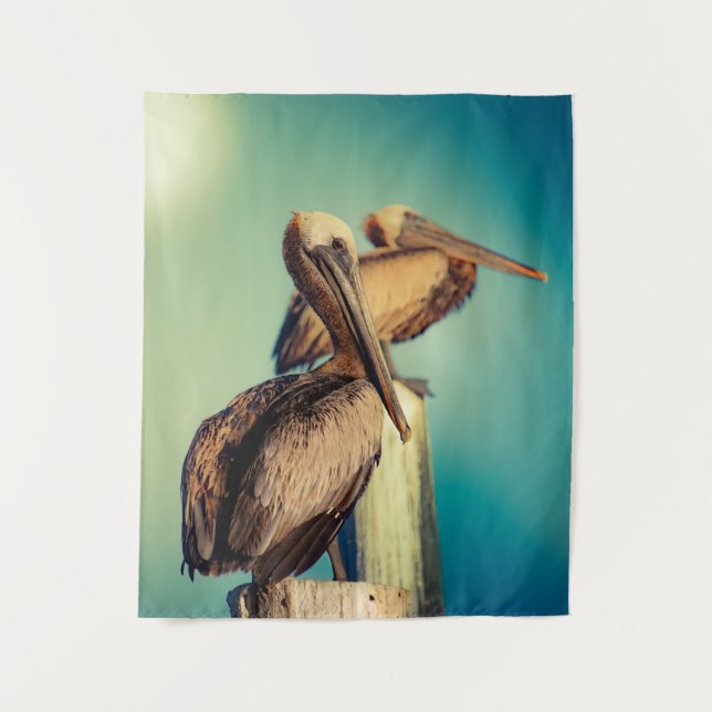 Tapete De Parede Pelicanos no amanhecer (Frente)