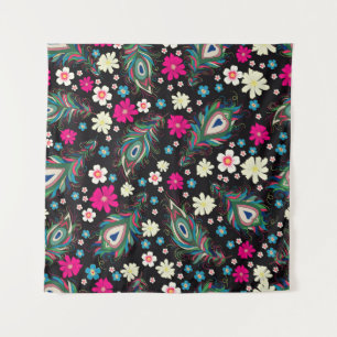 Tapete De Parede Penas de Peacock Embroiderme Sem Costura Padrão