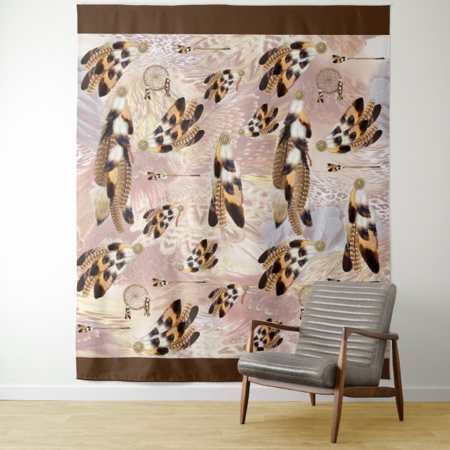 Tapete De Parede Penas de pelicano marrom ou gavião (In Situ)