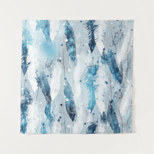 Tapete De Parede Penas de queda: Blue Watercolor