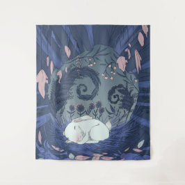 Tapete De Parede Pequeno Coelho Branco Dormindo