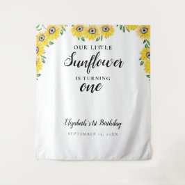 Tapete De Parede Pequeno Girassol Primeiro Aniversário Fundo Único