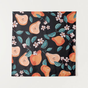 Tapete De Parede Peras suculentas: padrão de fruta desenhado à mão.