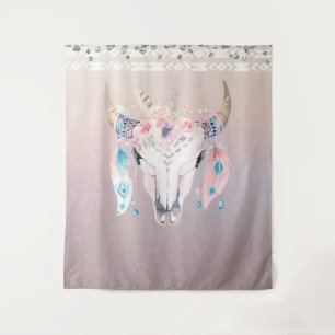 Tapete De Parede Pérola Iridescente Boho Chic Caveira Glam Floral C