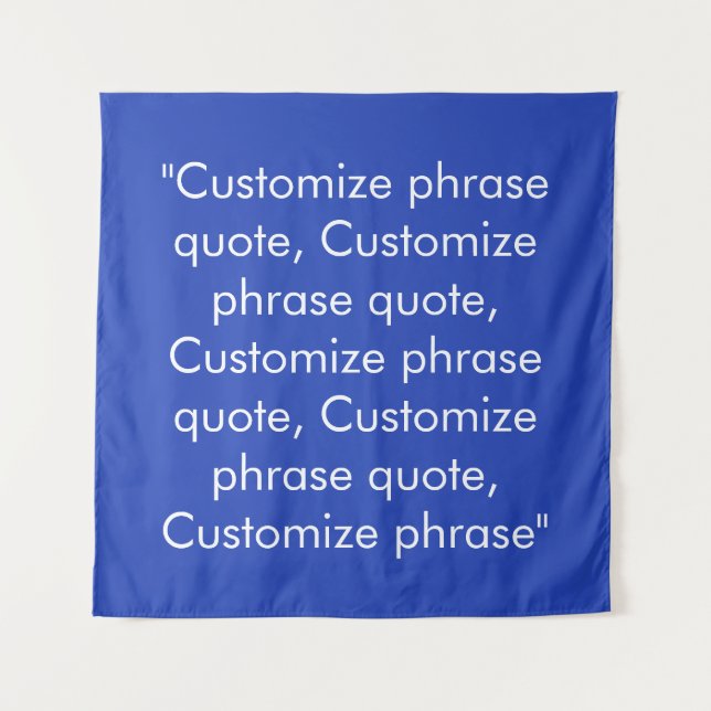 Tapete De Parede Personalizar citação de frase elegante azul branco (Frente)