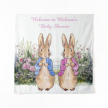 Personalize Peter e Flopsy Baby shower Quadrado