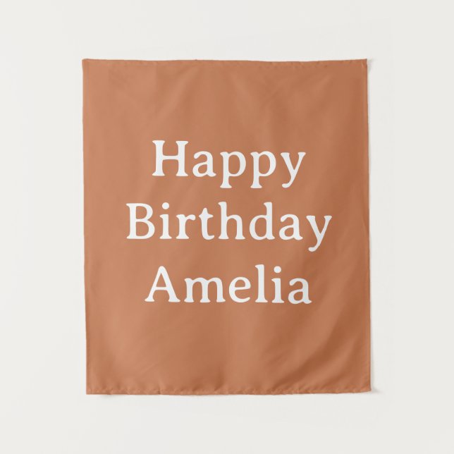 Tapete De Parede Personalized Birthday Banner Custom Name Flag Wall (Frente)