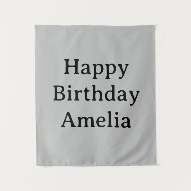 Tapete De Parede Personalized Birthday Banner Custom Name Flag Wall (Frente)