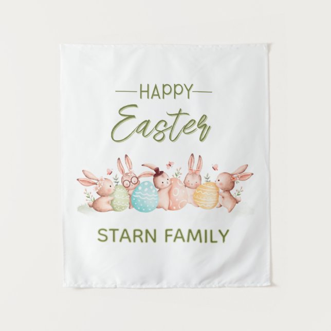 Tapete De Parede Personalized Easter Party Wall Tapestry (Frente)