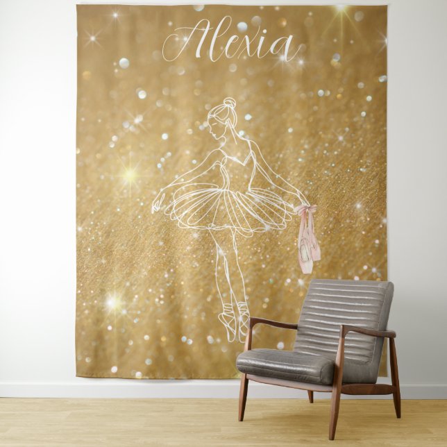 Tapete De Parede Personalized Pink Ballet Dance Studio Backdrop (In Situ)