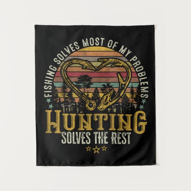 Tapete De Parede Pesca e Caçador de Sombras, Antena, Caça a Veados (Frente)