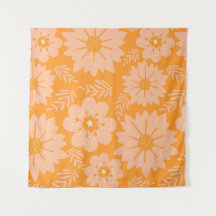 Pêssego de Vintagem Retroativa Padrão de Flor Lara