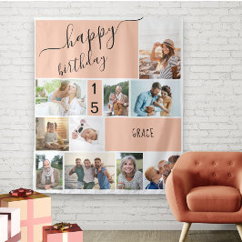 Tapete De Parede Pêssego Personalizado de Colagem de Fotografias co