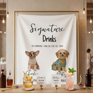 Tapete De Parede Pet Dog Calligraphy Signature Drink wedding sign