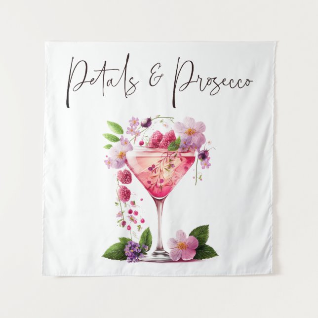 Tapete De Parede Petals Prosecco - Chá de panela Floral Rosa Bem-vi (Frente)