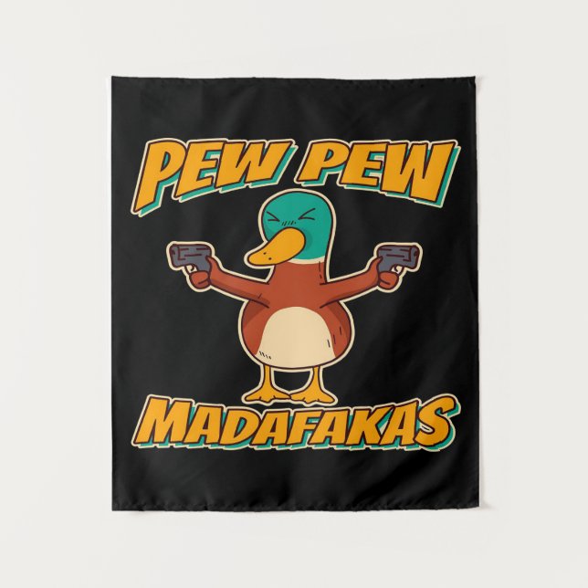 Tapete De Parede Pew Pew Duck | Duck Pattern Throw Blanket (Frente)